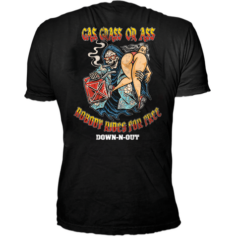 Gas, Ass Or Grass Black Tee