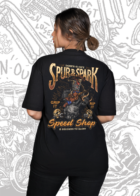 Spur & Spark Black Tee