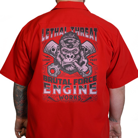 Brutal Force Engine Printed Work Shirt / Shop Shirt