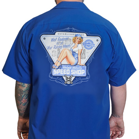 LT Speed Shop Pinup Printed Work Shirt / Shop Shirt