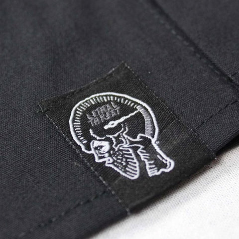 Fire Department Skull Embroidered Work Shirt / Shop Shirt