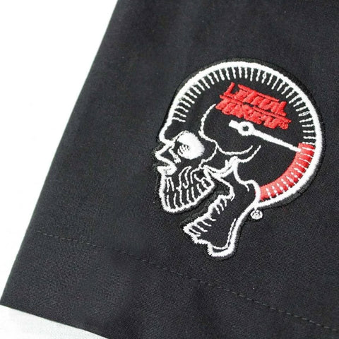 Fire Department Skull Embroidered Work Shirt / Shop Shirt