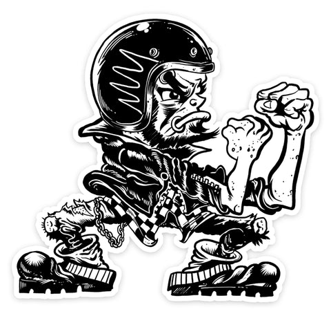 Fighting Biker Mini Decal / Sticker