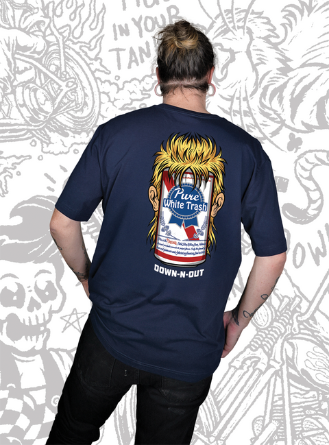 White Trash Navy Blue Tee