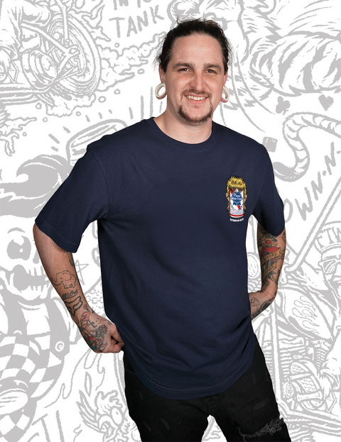 White Trash Navy Blue Tee