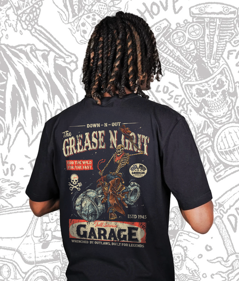 The Grease N Grit Black Tee