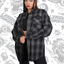 Motor Death Grey Plaid Button Down