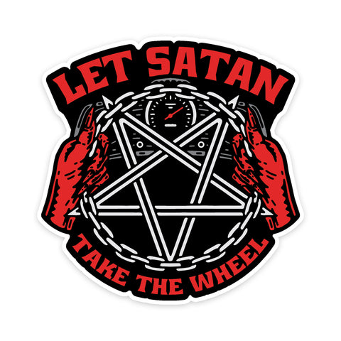 Satan Take the Wheel Mini Decal / Sticker