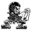 Fighting Biker Mini Decal / Sticker